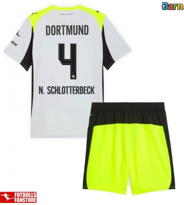 Borussia Dortmund Nico Schlotterbeck #4 Bortatröja Barn 2025-26 Kortärmad (+ Korta byxor)